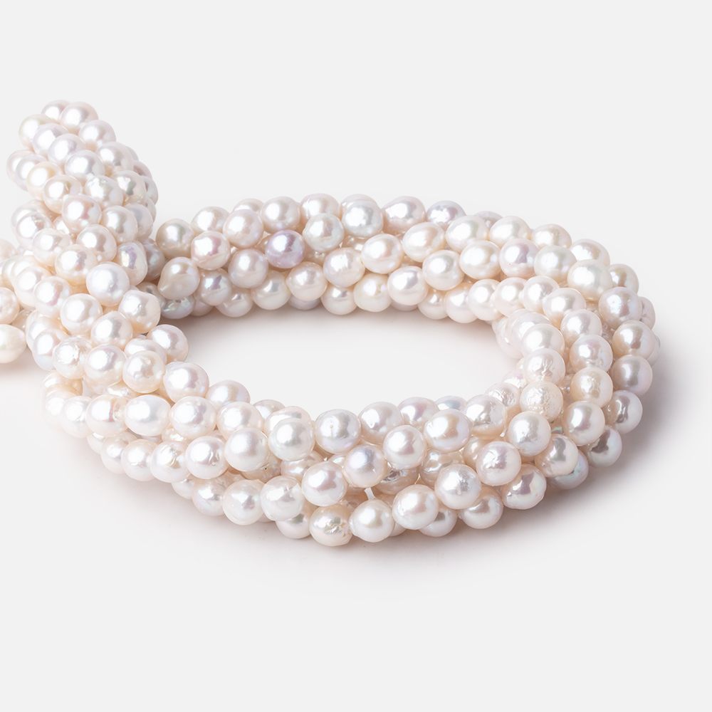 8-9mm Off White Petite Ultra Baroque Freshwater Pearls 16 inch 47 Beads AAA - Beadsofcambay.com