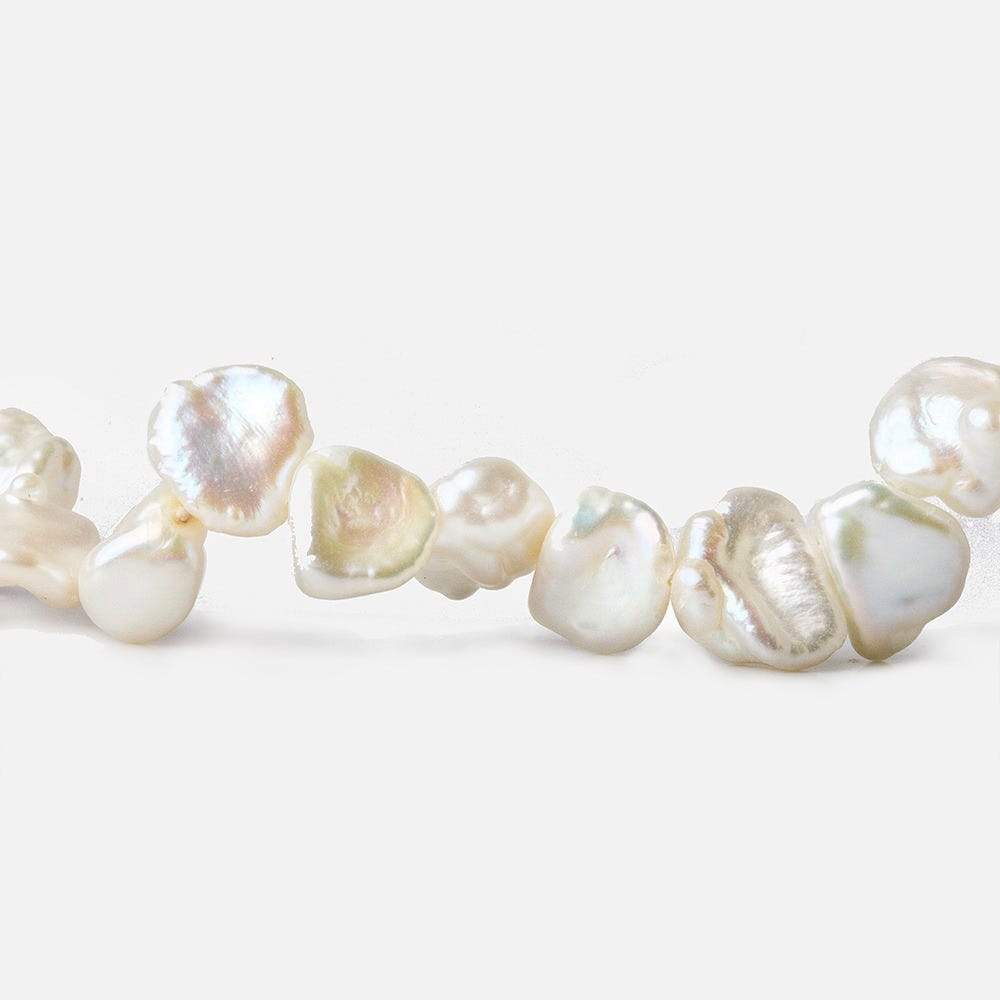 8-9mm Off White Top Drilled Keshi Freshwater Pearls 16 inch 69 pieces - Beadsofcambay.com