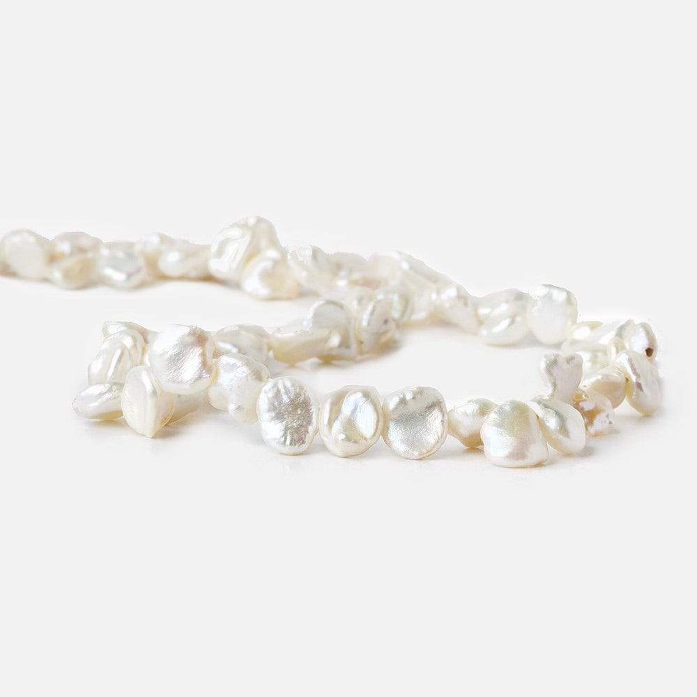 8-9mm Off White Top Drilled Keshi Freshwater Pearls 16 inch 69 pieces - Beadsofcambay.com