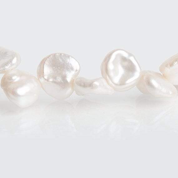 8-9mm Off White Top Drilled Keshi Freshwater Pearls 16 inch 69 pieces - Beadsofcambay.com