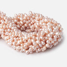 8-9mm Peach Top Drill Oval Freshwater Pearl Beads 15.5 inch 78 pieces - Beadsofcambay.com