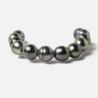8-9mm Peacock Tahitian Ringed Saltwater Large Hole Pearls 12 pieces - Beadsofcambay.com