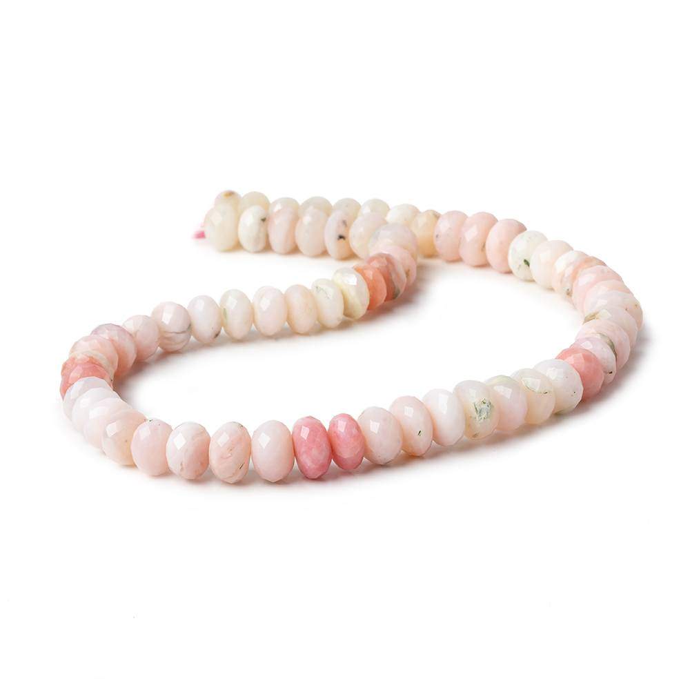 8-9mm Pink Peruvian Opal Faceted Rondelle Beads 14.25 inch 62 pieces - Beadsofcambay.com