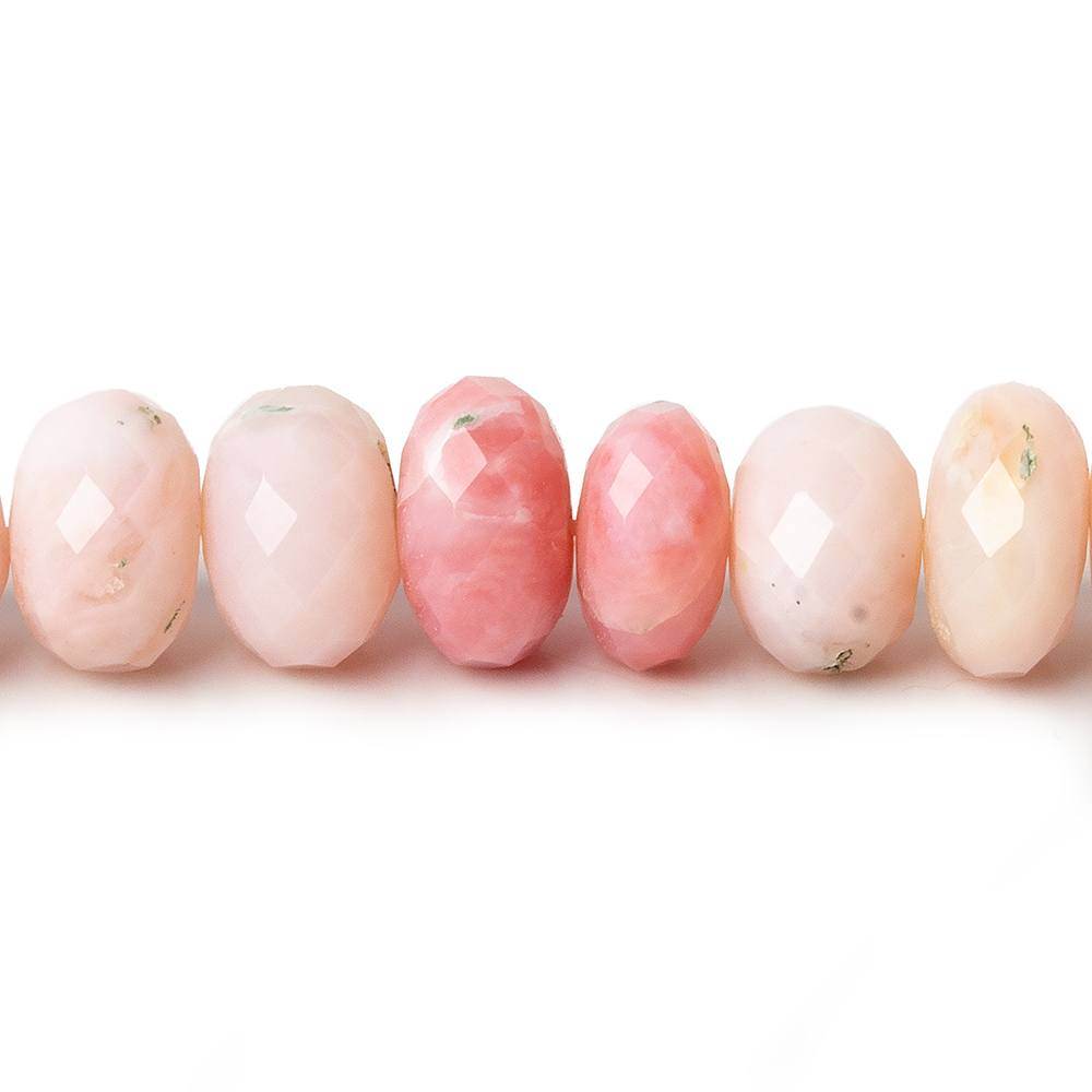 8-9mm Pink Peruvian Opal Faceted Rondelle Beads 14.25 inch 62 pieces - Beadsofcambay.com