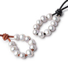 8-9mm Pinkish Silver Large Hole Off Round Pearls Set of 10 - Beadsofcambay.com