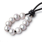 8-9mm Pinkish Silver Large Hole Off Round Pearls Set of 10 - Beadsofcambay.com