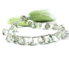 8-9mm Prasiolite Beads Top Drilled Trillion 21 pieces - Beadsofcambay.com