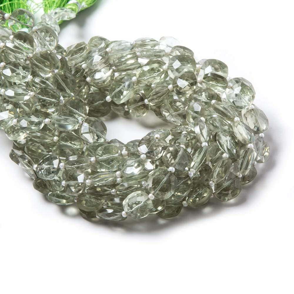 8-9mm Prasiolite faceted pillow beads 14 inch 34 pieces - Beadsofcambay.com
