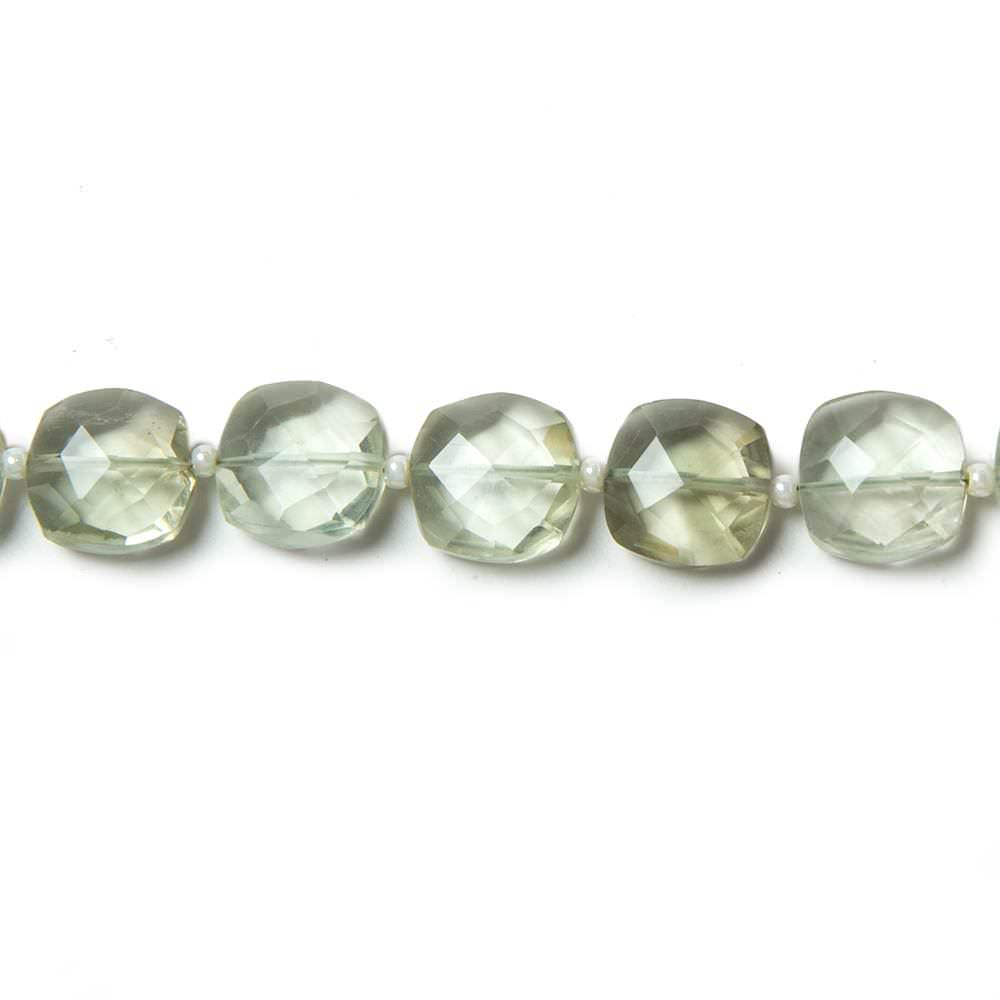 8-9mm Prasiolite faceted pillow beads 14 inch 34 pieces - Beadsofcambay.com