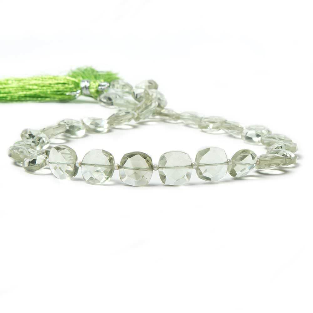 8-9mm Prasiolite faceted pillow beads 14 inch 34 pieces - Beadsofcambay.com