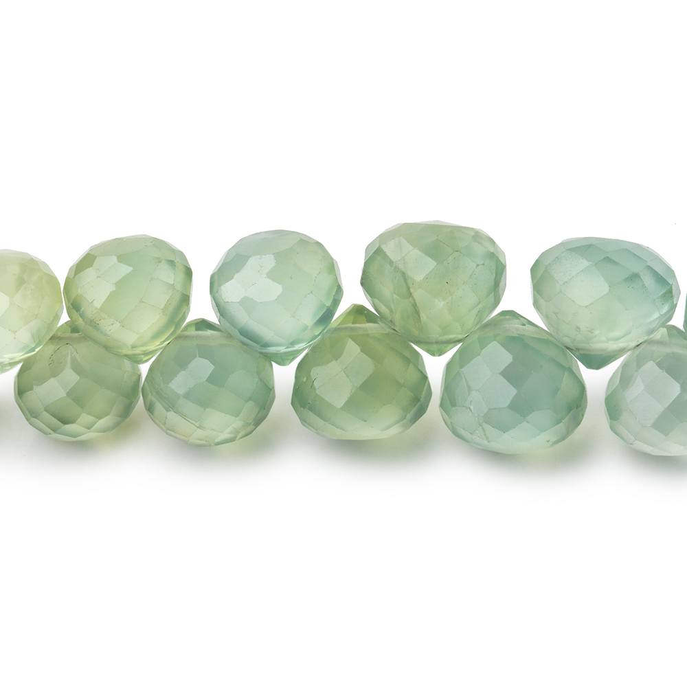 8-9mm Prehnite Faceted Candy Kiss Beads 6.75 inch 36 pieces - Beadsofcambay.com