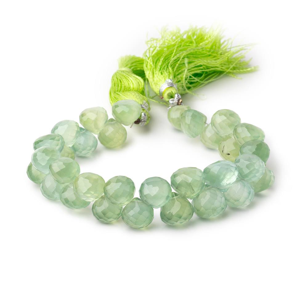 8-9mm Prehnite Faceted Candy Kiss Beads 6.75 inch 36 pieces - Beadsofcambay.com
