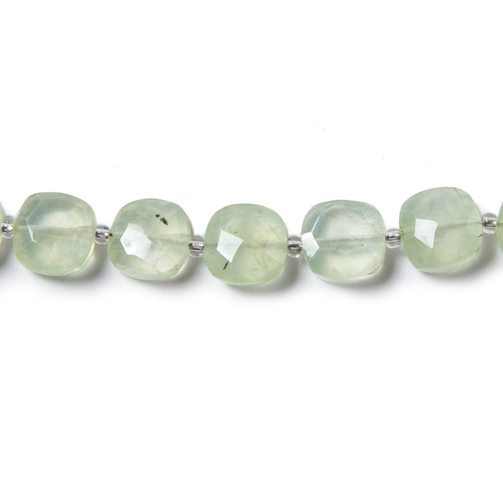 8-9mm Prehnite faceted pillow beads 13.5 inch 32 pieces - Beadsofcambay.com