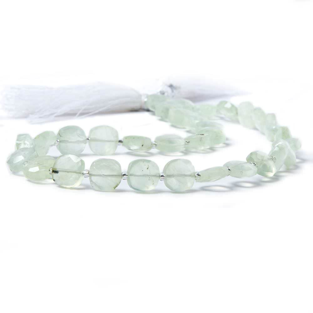 8-9mm Prehnite faceted pillow beads 13.5 inch 32 pieces - Beadsofcambay.com