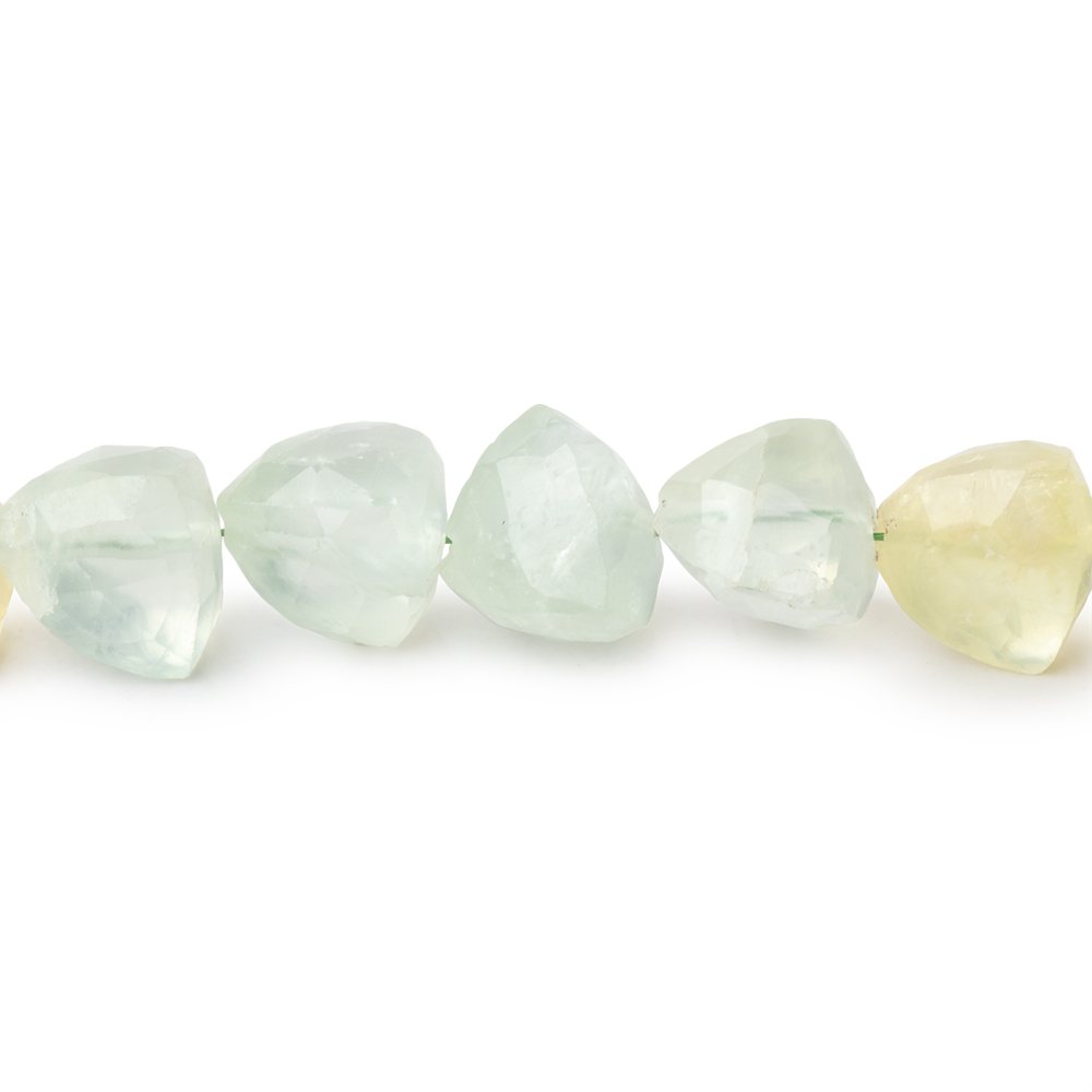 8-9mm Prehnite Faceted Trillion Beads 8 inch 22 pieces - Beadsofcambay.com