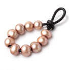 8-9mm Rosé Champagne Large Hole Off Round Pearls Set of 10 - Beadsofcambay.com