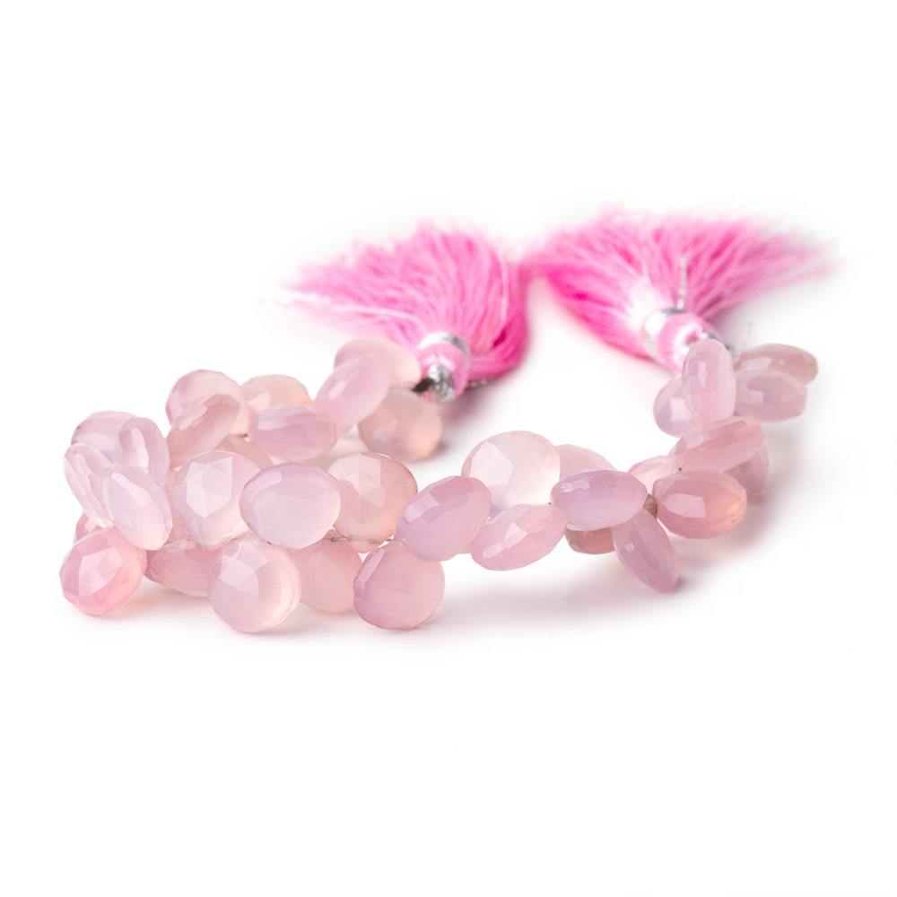 8-9mm Rose Pink Chalcedony Faceted Heart Beads 6 inch 40 pieces - Beadsofcambay.com