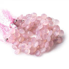 8-9mm Rose Pink Chalcedony Faceted Heart Beads 6 inch 40 pieces - Beadsofcambay.com