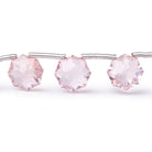 8-9mm Rose Quartz Concave Faceted Starburst Beads 8.5 inch 15 pieces AAA - Beadsofcambay.com