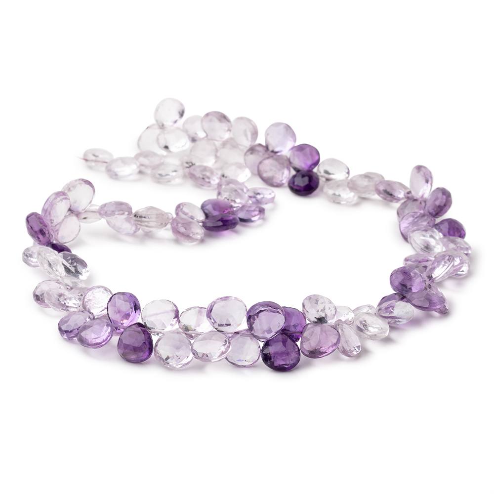 8-9mm Shaded Amethyst & Pink Amethyst Faceted Heart Beads 16 inch 94 pieces AA - Beadsofcambay.com