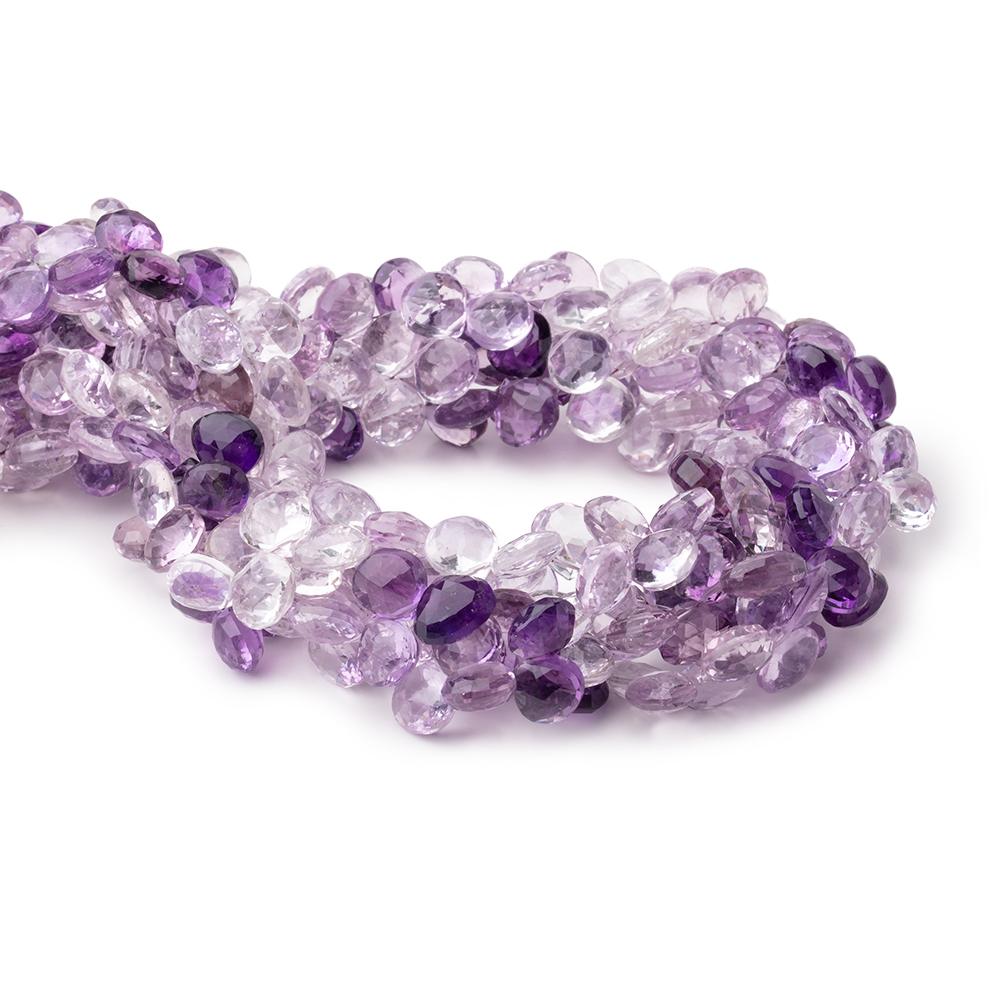 8-9mm Shaded Amethyst & Pink Amethyst Faceted Heart Beads 16 inch 94 pieces AA - Beadsofcambay.com