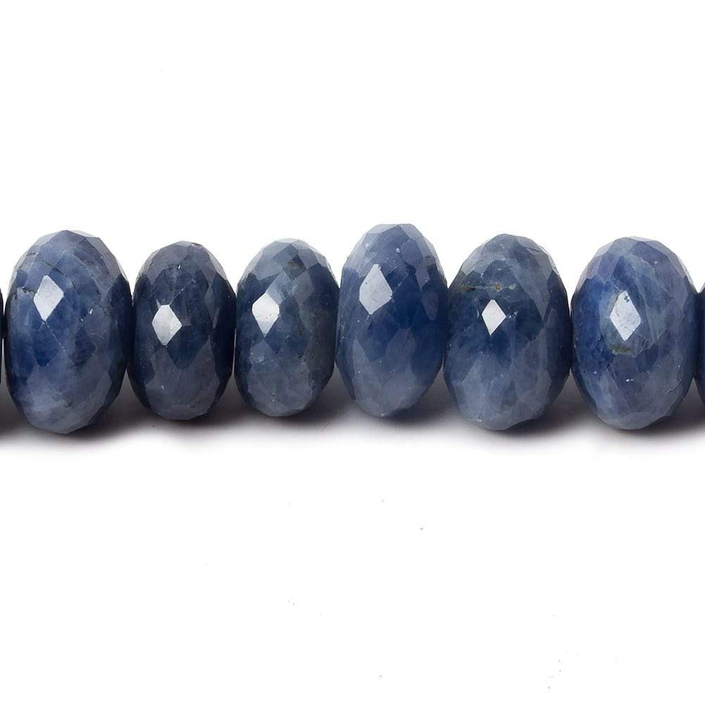 8-9mm Shaded Sapphire faceted rondelle beads 8 inch 39 pieces AA - Beadsofcambay.com
