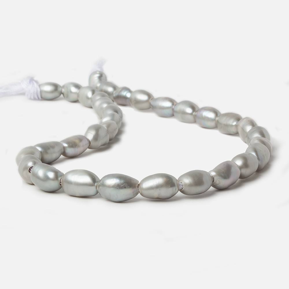8-9mm Silver Baroque large hole Freshwater Pearls 16 inch 32 pieces - Beadsofcambay.com