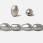 8-9mm Silver Baroque large hole Freshwater Pearls 16 inch 32 pieces - Beadsofcambay.com