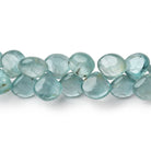 8-9mm Teal Kyanite Plain Heart Beads 7.5 inch 46 pieces - Beadsofcambay.com