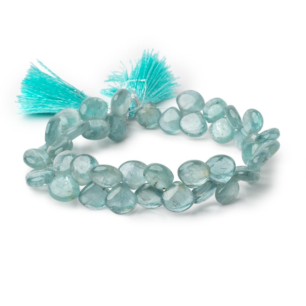 8-9mm Teal Kyanite Plain Heart Beads 7.5 inch 46 pieces - Beadsofcambay.com