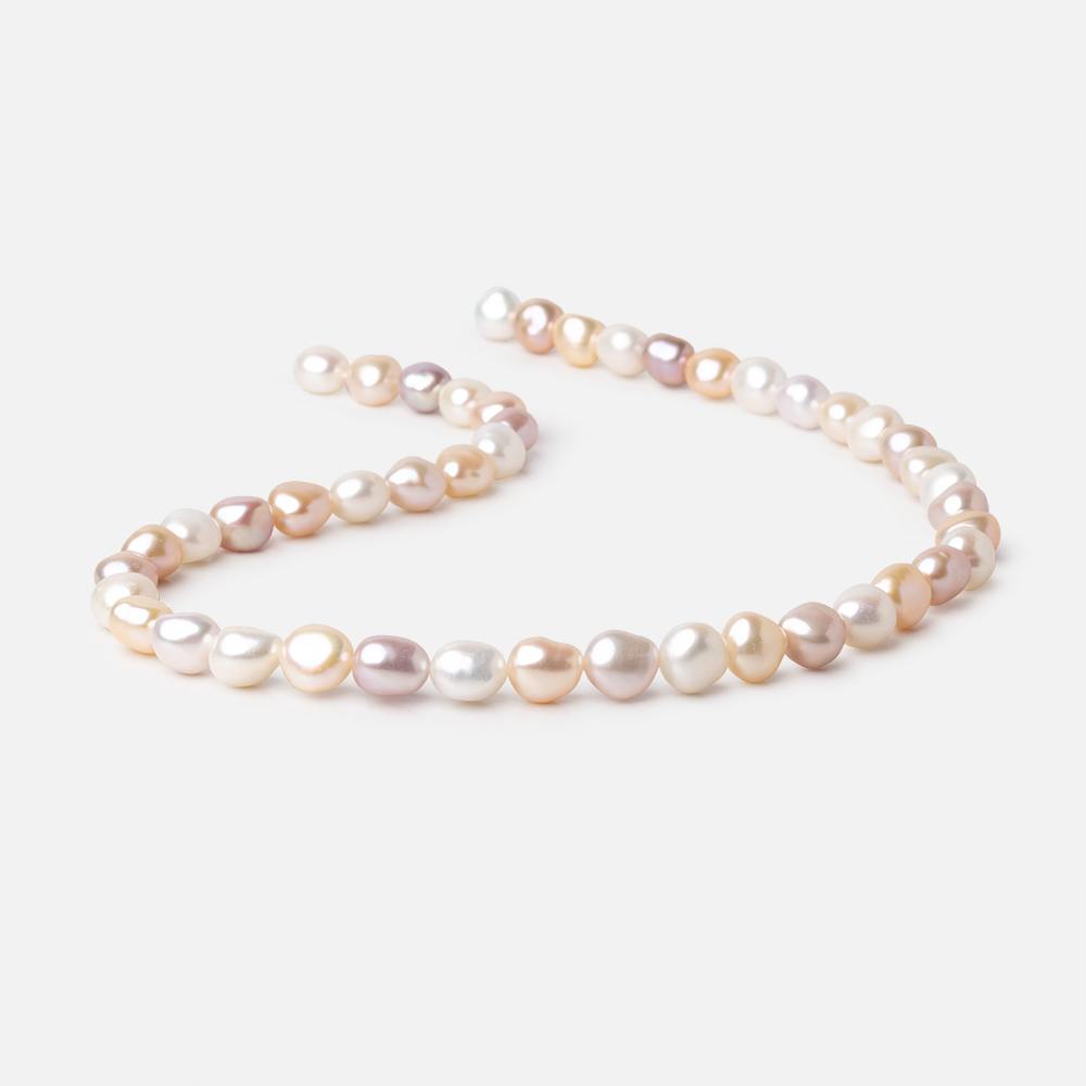 8-9mm Tri-Color Baroque Freshwater Pearls 15.5 inch 42 Beads - Beadsofcambay.com