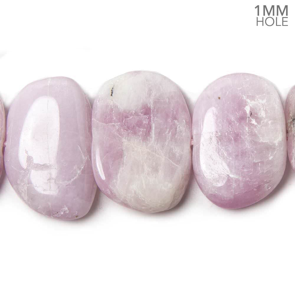 Beadsofcambay 15x11-19x18mm Kunzite side drilled plain nugget beads 16 inch 28 pieces 1mm Large Hole View 1