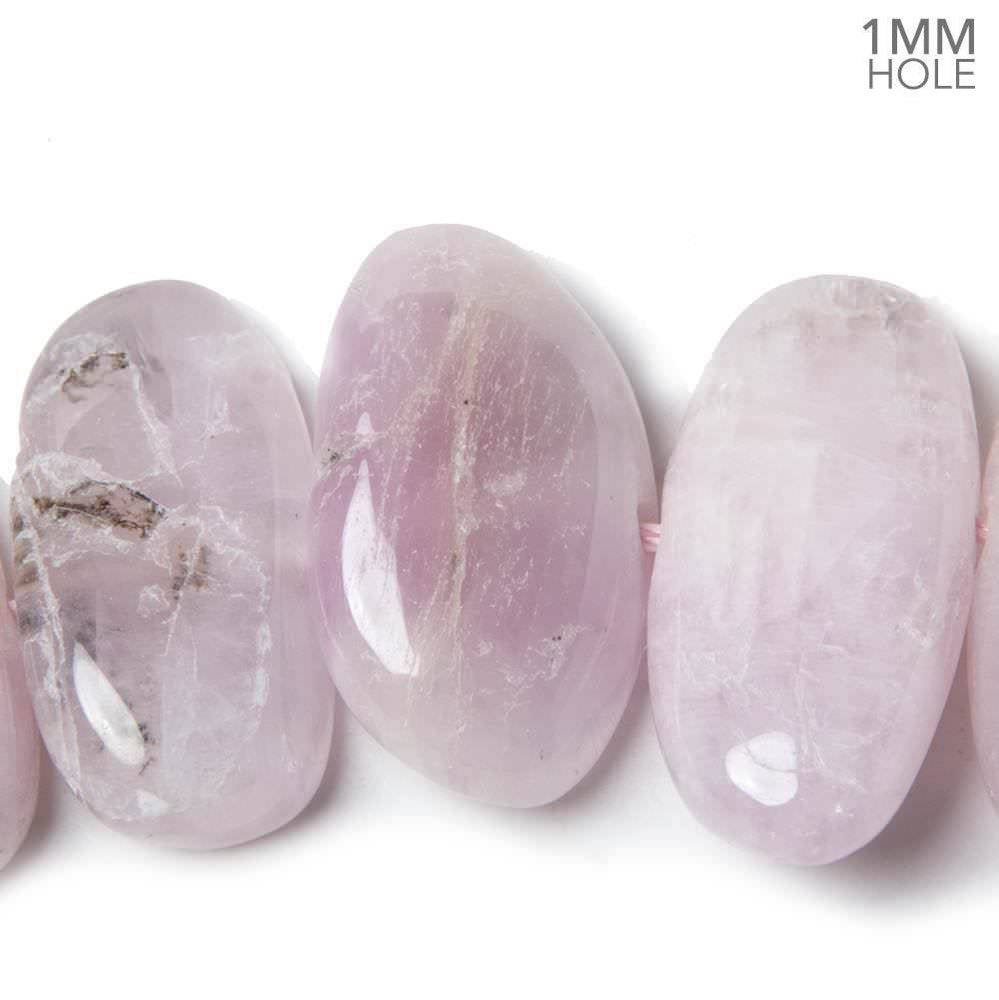 BeadsofCambay 12x11-20x12mm Kunzite side drilled plain nugget beads 16 inch 42 pieces 1mm Large Hole
