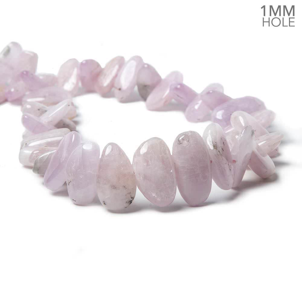 12x11-20x12mm Kunzite side drilled plain nugget beads 16 inch 42 pieces 1mm Large Hole View 1
