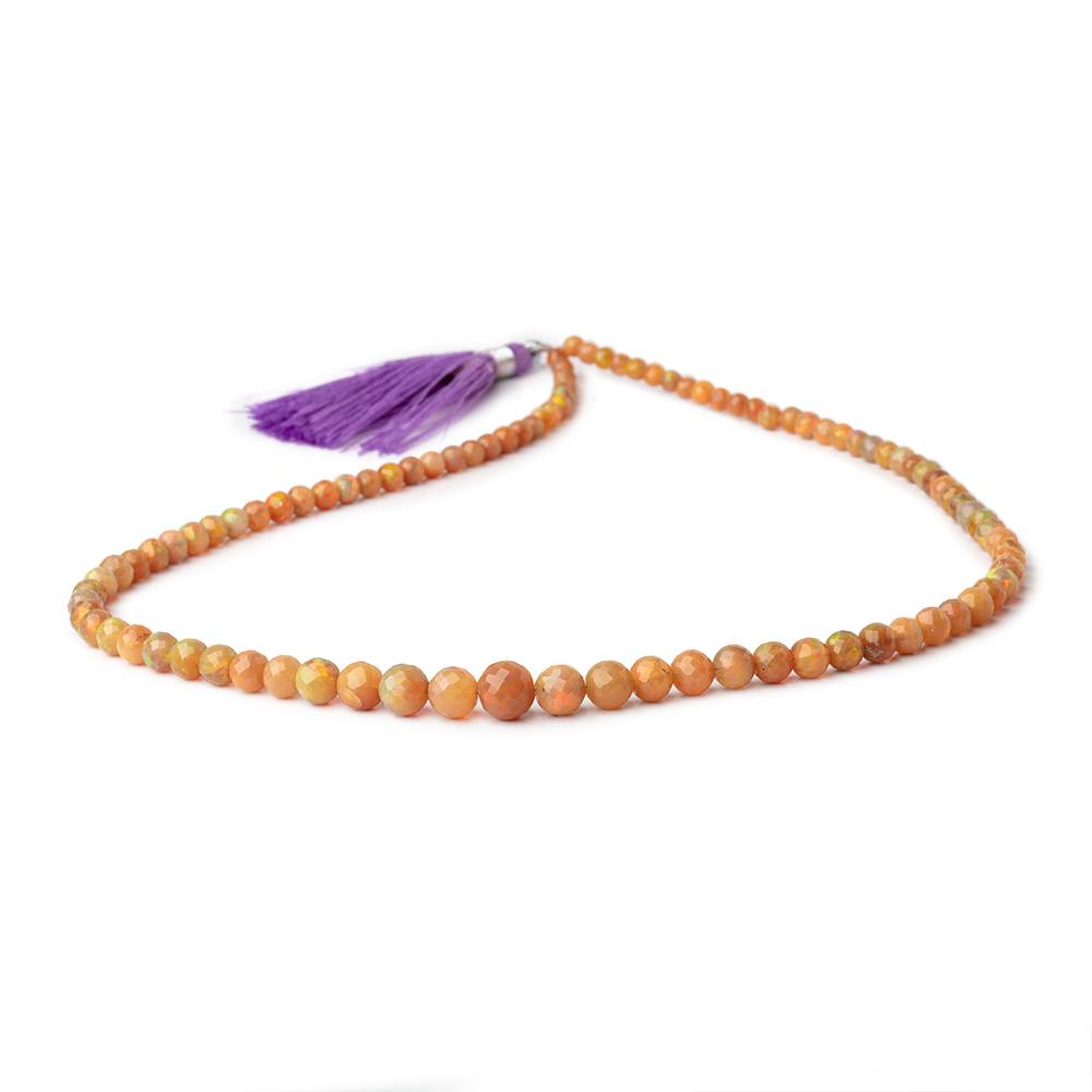 4-7.5mm Ethiopian Golden Opal faceted round beads 17 inch 95 pieces - BeadsofCambay.com