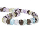 8.5-10.5mm Multi Gemstone Carved Melon Rondelles 16 inch 63 Beads - Beadsofcambay.com