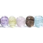8.5-10.5mm Multi Gemstone Carved Melon Rondelles 16 inch 63 Beads - Beadsofcambay.com