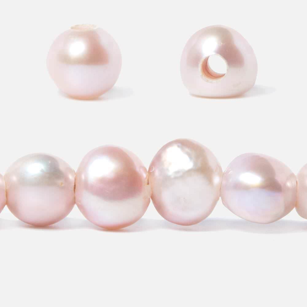 8.5-10.5mm Soft Pink Baroque Side Drill 2.5mm large hole Pearl 43 pcs - Beadsofcambay.com