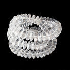 8.5-12.5mm Crystal Quartz German Faceted Rondelles 18 inch 106 Beads AAA - Beadsofcambay.com