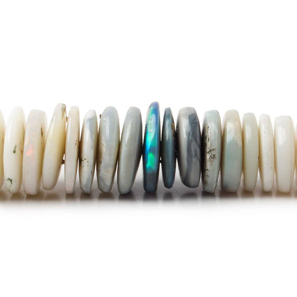 8.5-12mm Australian Opal Bluish Grey plain heshi 18 inch 194 beads - Beadsofcambay.com