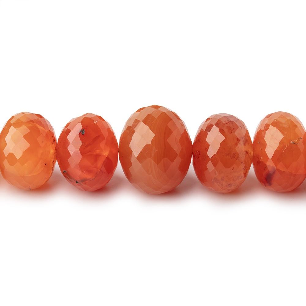 8.5-14mm Carnelian Faceted Rondelle Beads 16 inch 50 pieces AA - Beadsofcambay.com