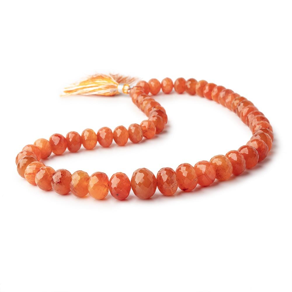 8.5-14mm Carnelian Faceted Rondelle Beads 16 inch 50 pieces AA - Beadsofcambay.com