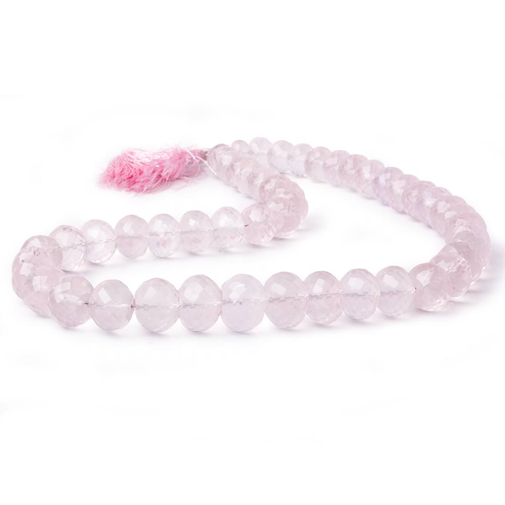 8.5-14mm Rose Quartz faceted rondelle beads 16 inch 50 pieces AA - Beadsofcambay.com