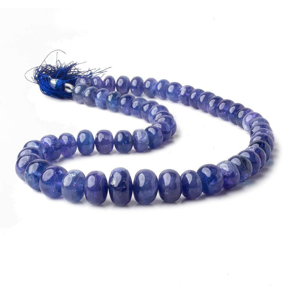 8.5-14mm Tanzanite Plain Rondelles 15 inch 55 Beads AA Grade - Beadsofcambay.com