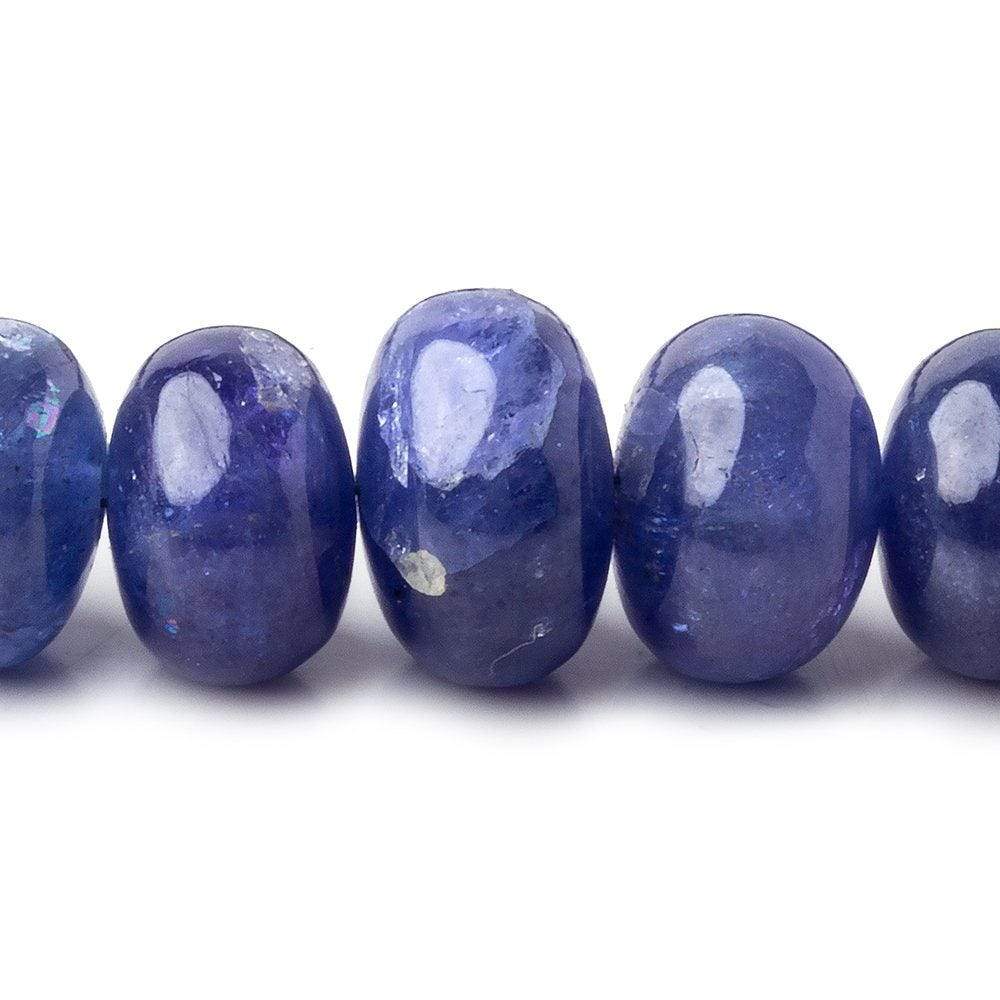 8.5-14mm Tanzanite Plain Rondelles 15 inch 55 Beads AA Grade - Beadsofcambay.com