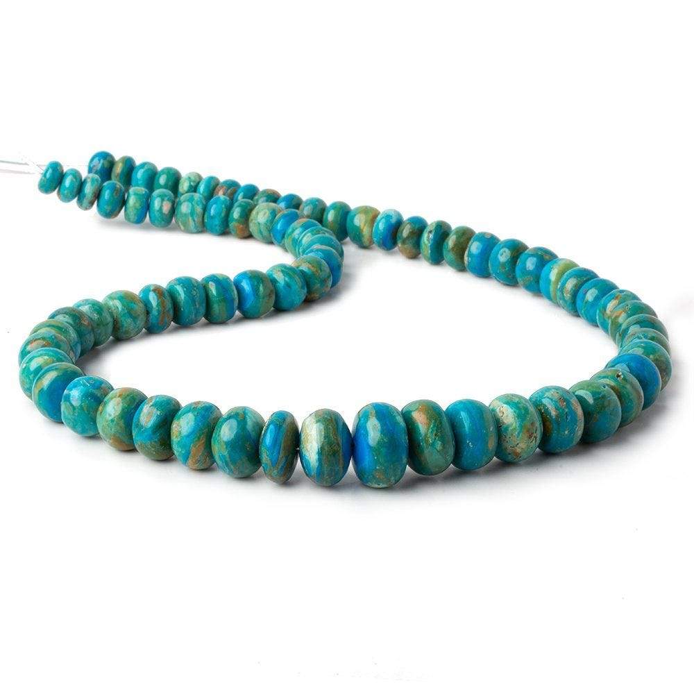 8.5-15.5mm Peruvian Blue Opal plain rondelle beads 20 inch 71 pieces AA - Beadsofcambay.com