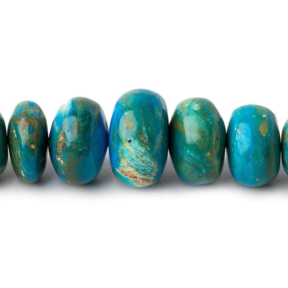 8.5-15.5mm Peruvian Blue Opal plain rondelle beads 20 inch 71 pieces AA - Beadsofcambay.com