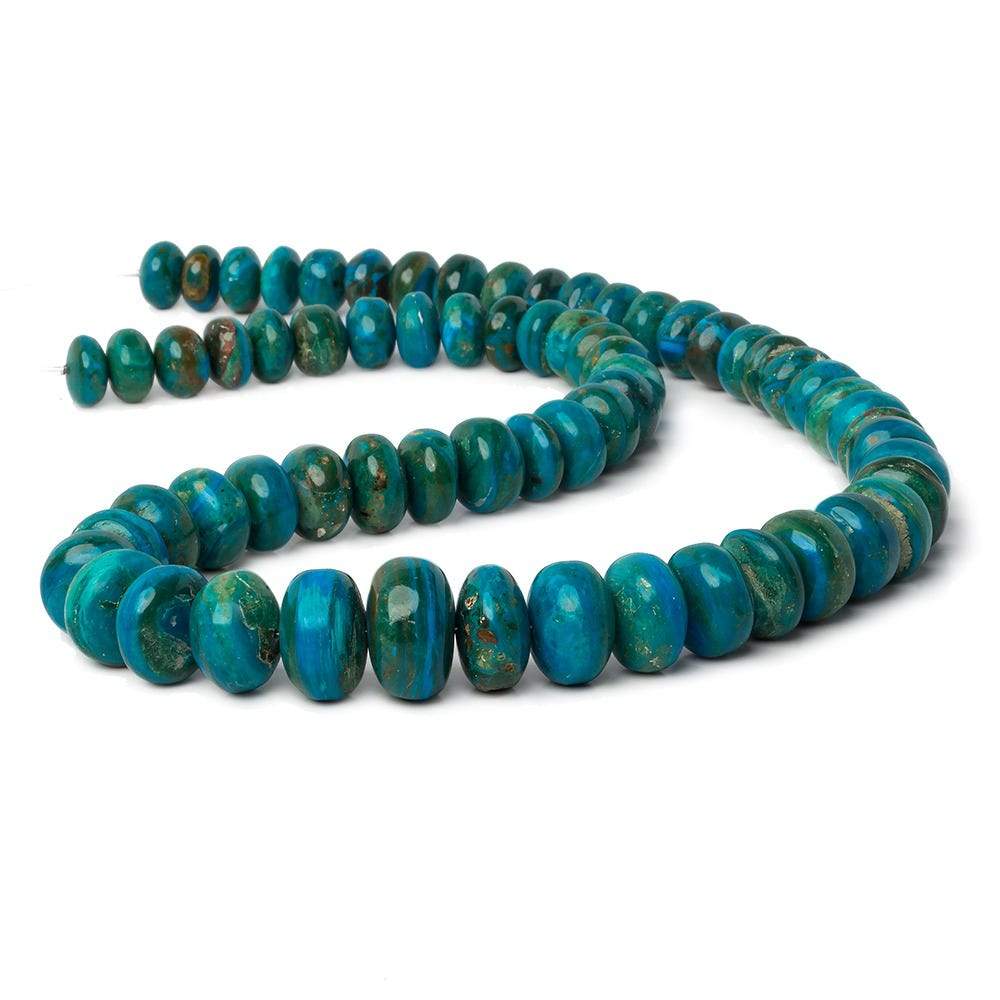 8.5-15.5mm Peruvian Blue Opal plain rondelle beads 20 inch 71 pieces AA - Beadsofcambay.com