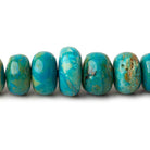 8.5-15.5mm Peruvian Blue Opal plain rondelle beads 20 inch 74 pieces AA - Beadsofcambay.com