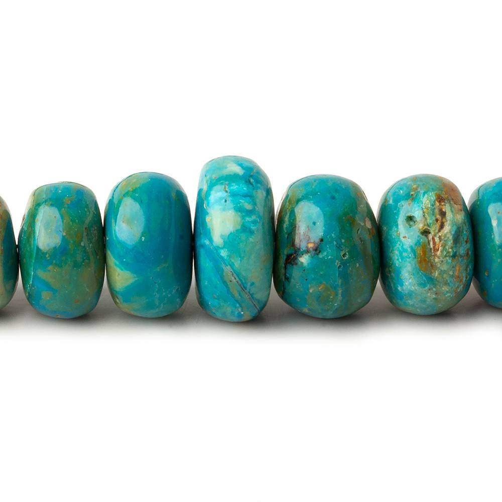 8.5-15.5mm Peruvian Blue Opal plain rondelle beads 20 inch 74 pieces AA - Beadsofcambay.com